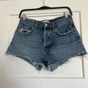 SOLD Agolde Parker Medium Wash Cut Off Denim Shorts | Size 27